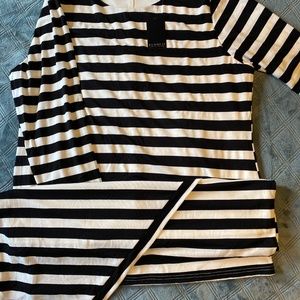 Eloquii black and white stripe dress